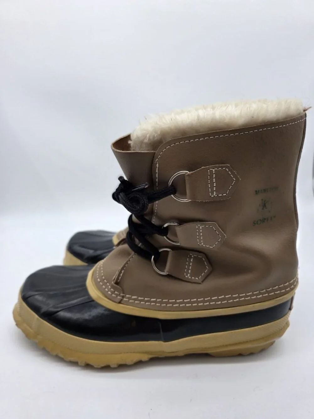 Sorel Manitou Boots Womens Size 5 Duck Winter Waterproof Wool Lined Canada